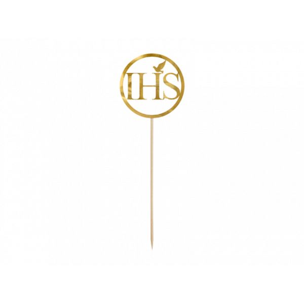 Cake topper IHS, gold