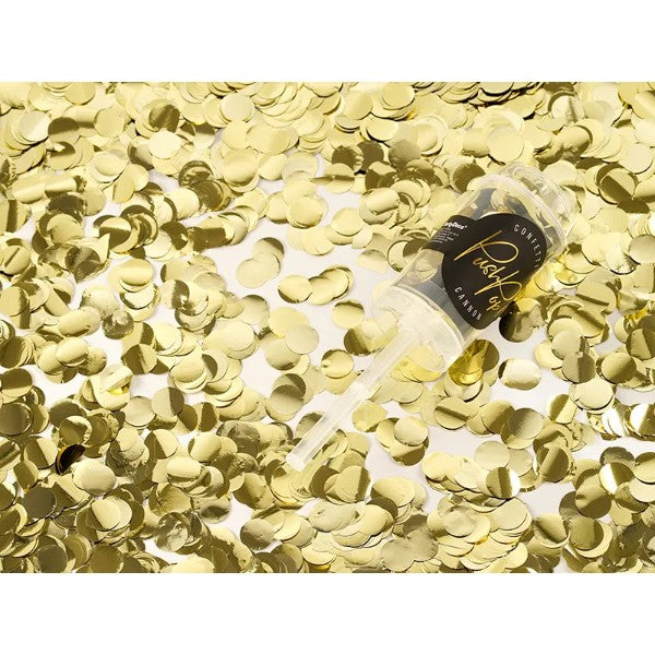 Confetti push pop, gold 1ctn/12pc.