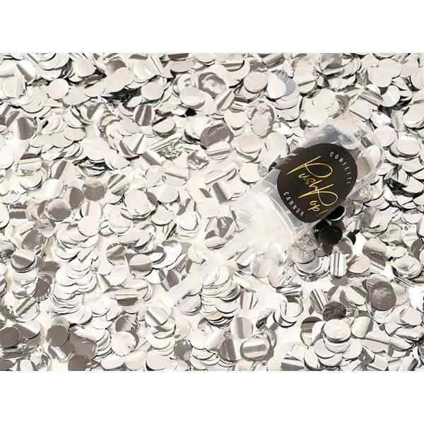 Confetti push pop, silver 1ctn/12pc.