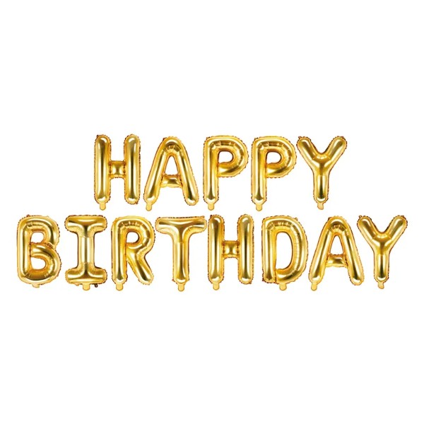 Foil Balloon Happy Birthday, gold