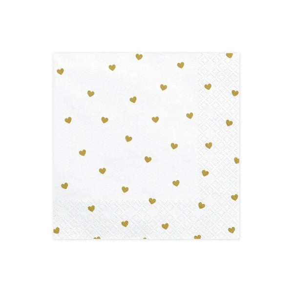 Napkins Hearts, white