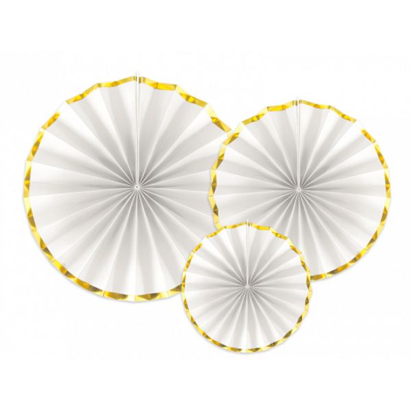 Decorative Rosettes, white: 1pkt/3pc.