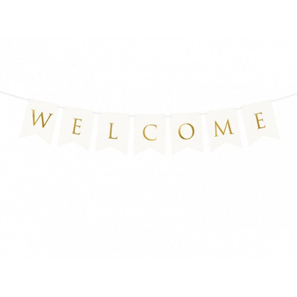Banner Welcome, white
