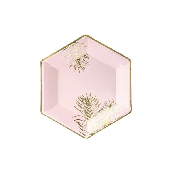 Plates Leaves, light pink