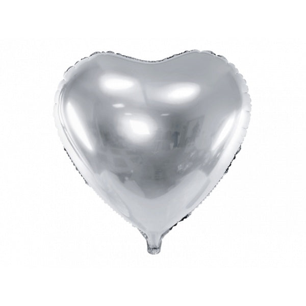 Foil Balloon Heart, silver