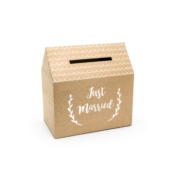 Wedding card box - Just Married, kraft