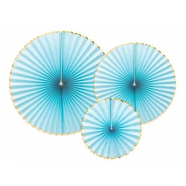 Decorative Rosettes Yummy, light blue: 1pkt/3pc.