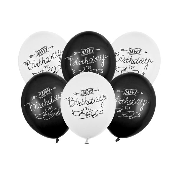 Balloons 30cm, Happy Birthday, Pastel Mix