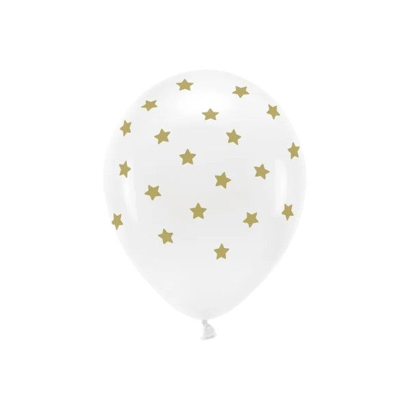Pastel Eco Balloons  Stars, white