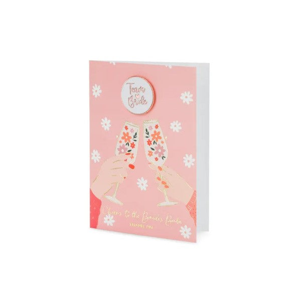 Card with enamel pin Bride Team
