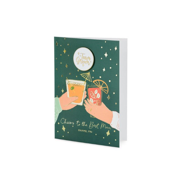 Card with enamel pin Groom Team