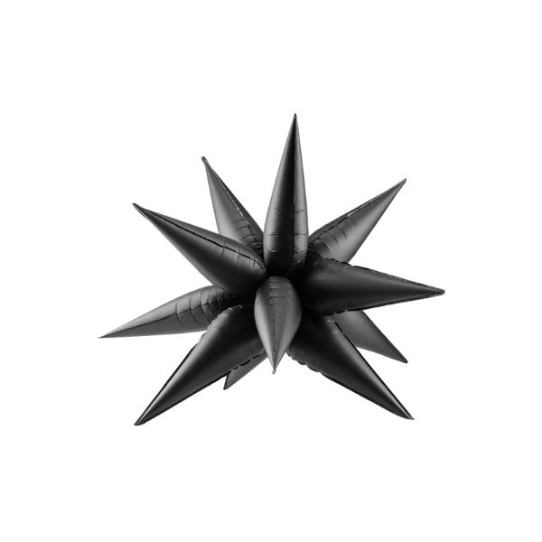 Foil balloon Star 3D, black