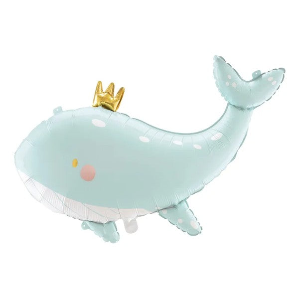 Foil balloon Whale, sky-blue