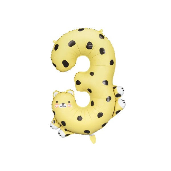 Foil balloon Number 3 - Cheetah