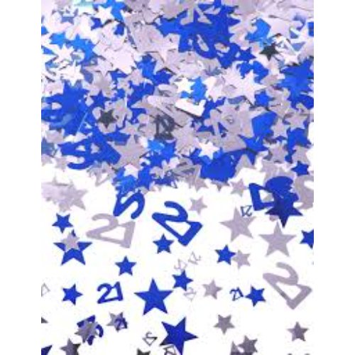 Confetti Age 21 Blue