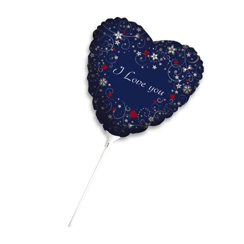 Foil balloon Hearts Love Message  with stick