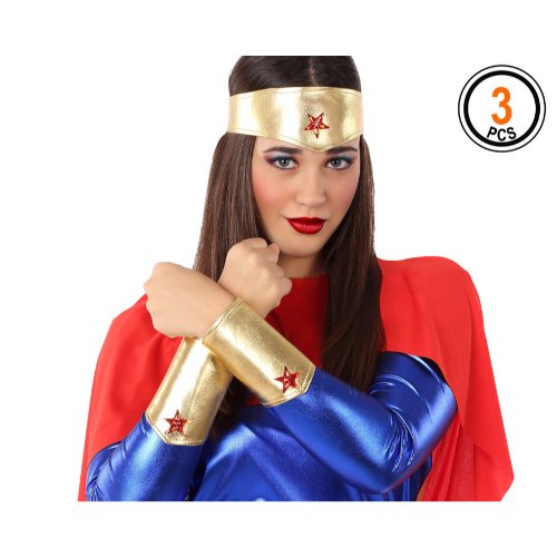 SET TIARA AND BRACELETS SUPERHERO