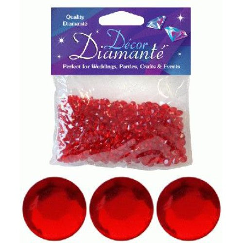 Crystal confetti, 6mm, Red