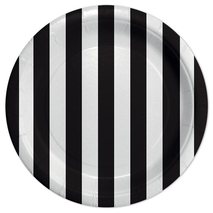 Black and White striped Plates