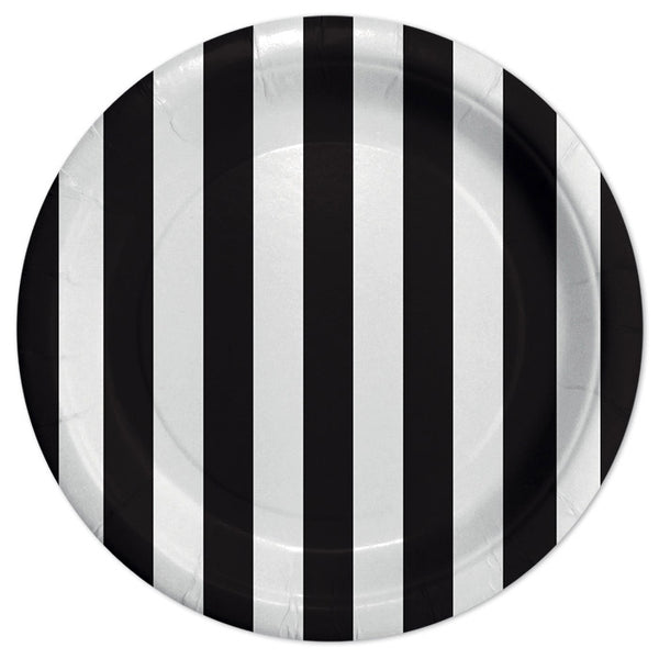 Black and White striped Plates