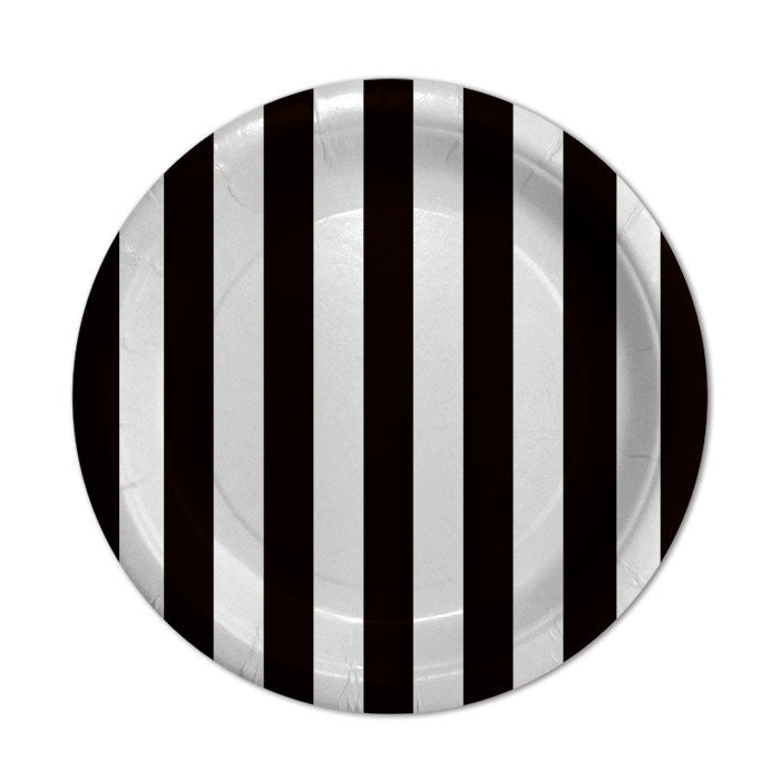 Black and White striped Plates