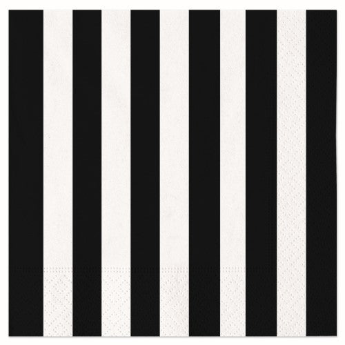Napkins Stripes Black