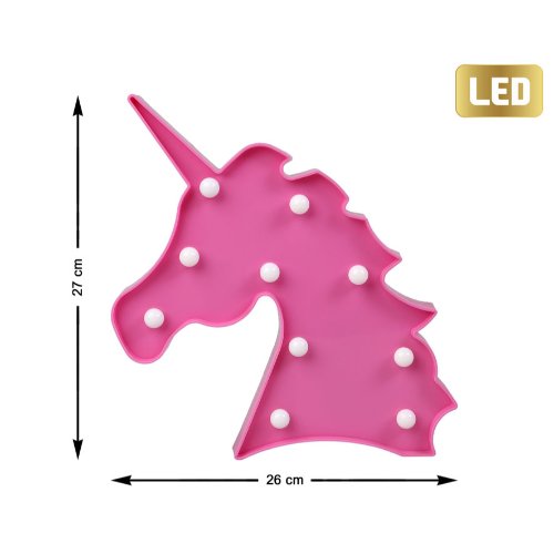 UNICORN DECORATION WITH LED LIGHTS 27X26X3CM