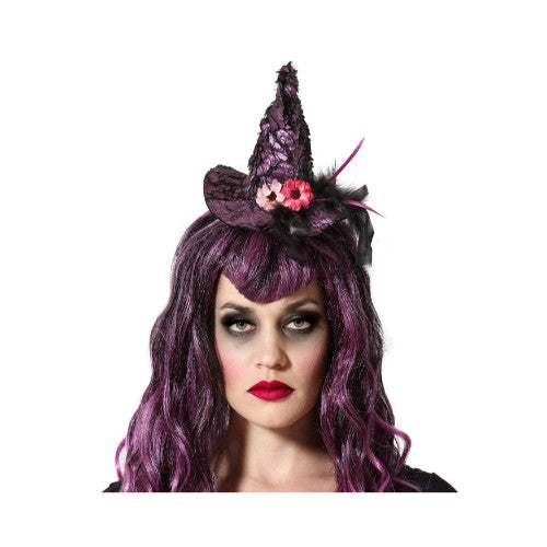 HALLOWEEN HEADBAND WITCH HAT PURPLE