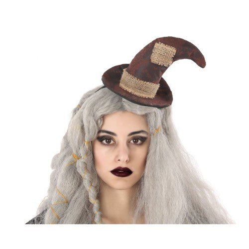 HALLOWEEN HEADBAND WITCH HAT BROWN