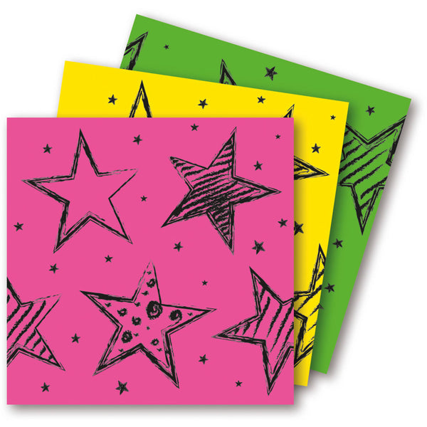 Napkins 33x33cm Neon Party/20