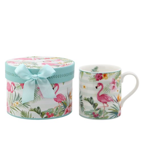 CUP 250ML PORCELAIN FLAMINGO Blue