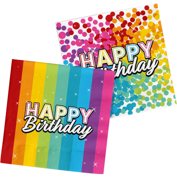 Napkins Rainbow Bday 33x33cm /20