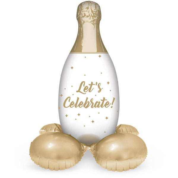 Foil Balloon with Base Champagne Bottle Celebrate - 86 cm