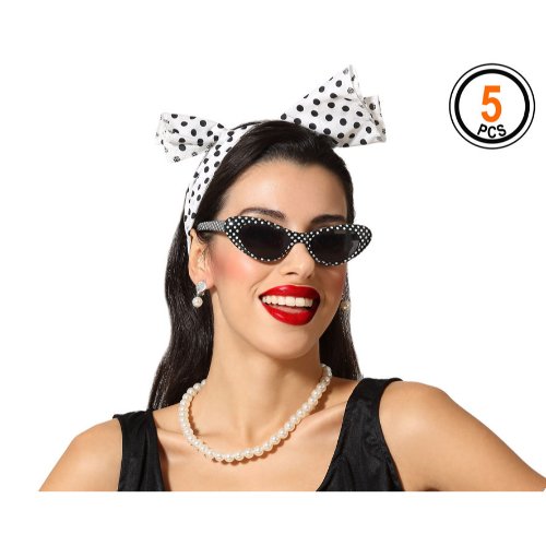 50s SET. NECKLACE SUNGLASSES HEADBAND