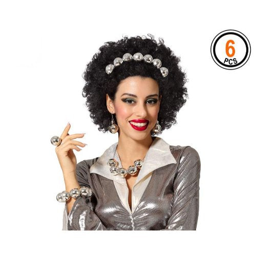 SET DISCO. HEADBAND EARRINGS RING NECKLACE