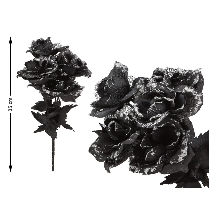 Halloween Flower 35Cm Black