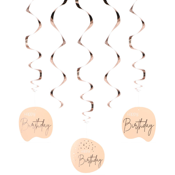 Swirl Deco blush Happy Birthday /5