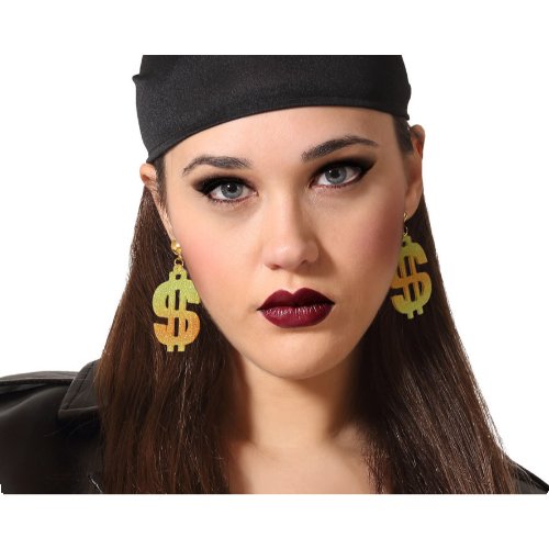 EAR RINGS DOLLAR HIP HOP RAPPER