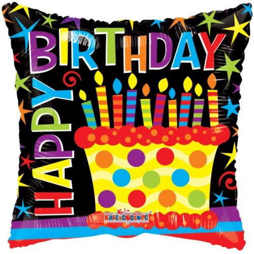Balloon-Happy Birthday Cake and Candles