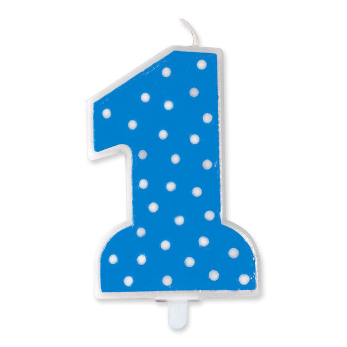 No. 1 Candle Polka Blue