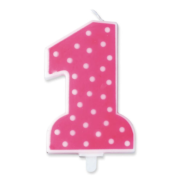 No. 1 Candle Polka Pink 