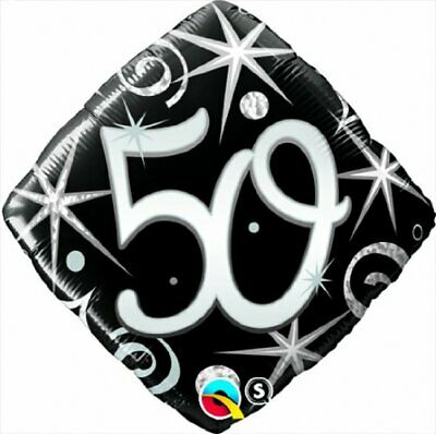 Balloon-50th Black and Silver Square