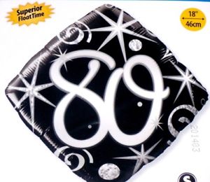Balloon-80 Square Foil Silver and Black