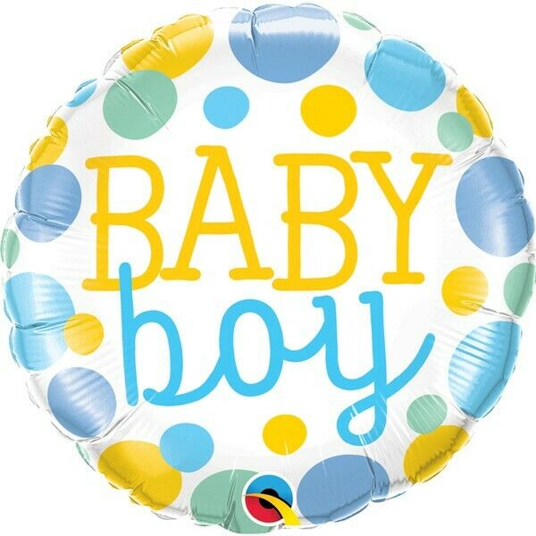 Balloon-Baby Boy yellow & blue dots