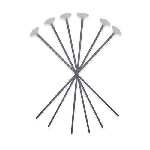 Balloon Sticks Silver Matt + Holder