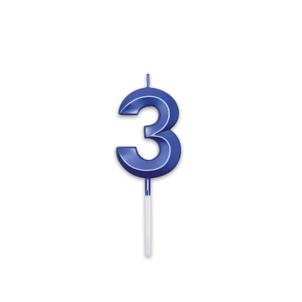 Candle Num. 3 Prestige Blu Metal