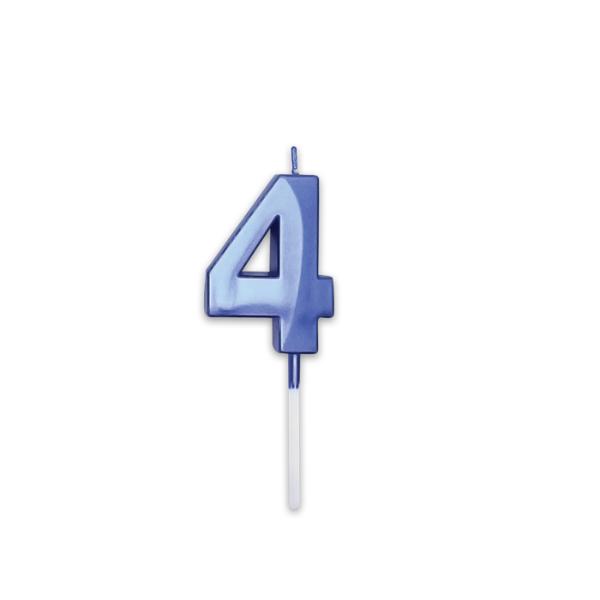 Candle Num. 4 Prestige Blu Metal 