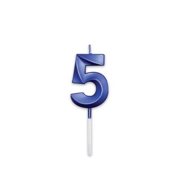 Candle Num. 5 Prestige Blu Metal