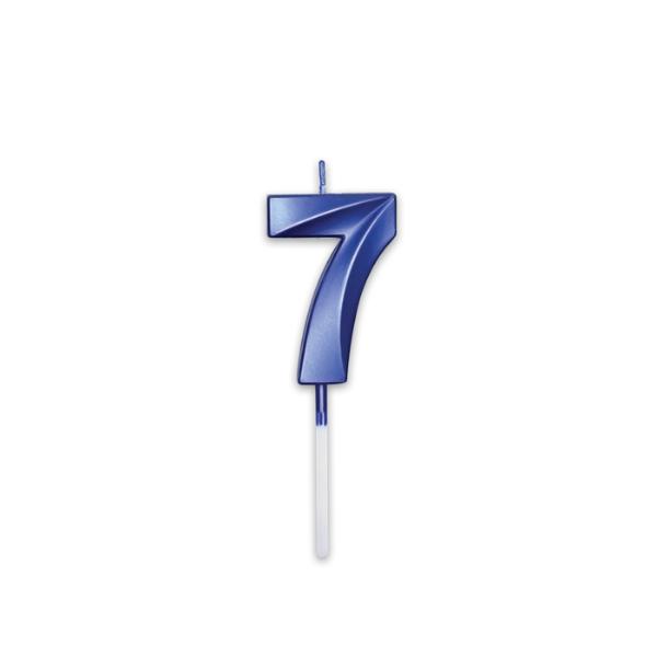 Candle Num. 7 Prestige Blu Metal 