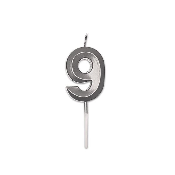 Candle Num. 9 Prestige Silver Metal
